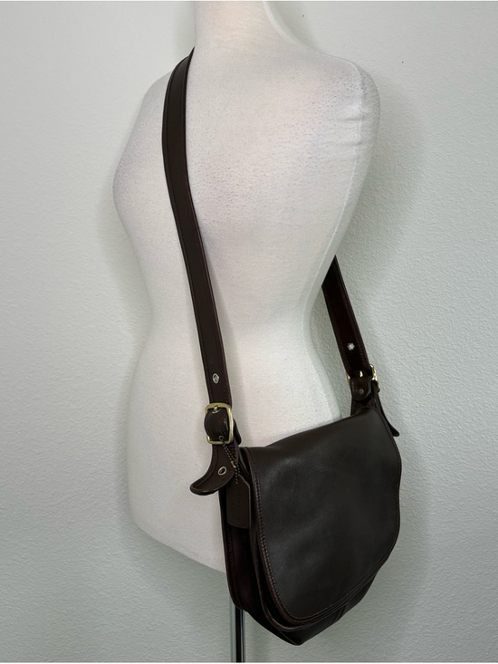 Coach Handbags - Coach Patricia Legacy Flap Mahogany Brown Leather Crossbody Saddle‎ Bag 9951 Y2K